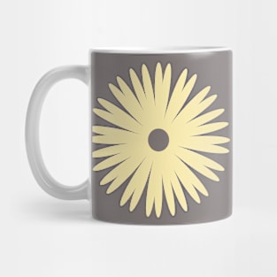 Flower 1, Minimalist Abstract Floral in Dark Taupe and Yellow Mug